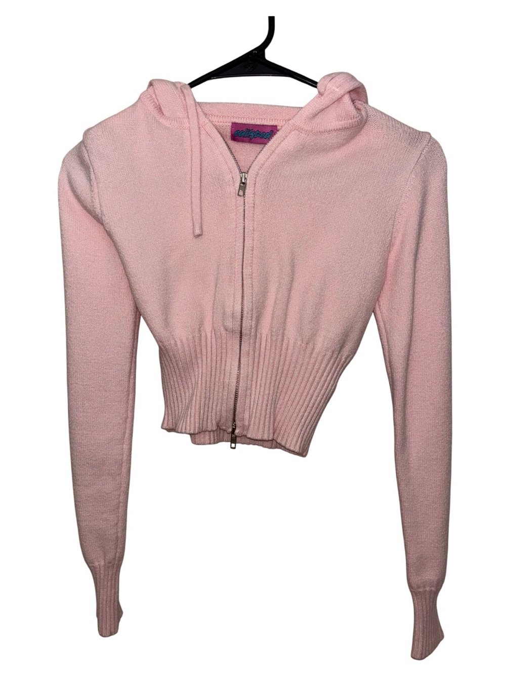 Edikted Pale Pink Hooded Zip-Up Cardigan